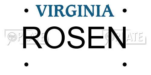 ROSEN Virginia License Plate