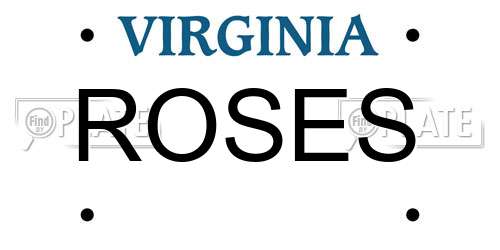 ROSES Virginia License Plate