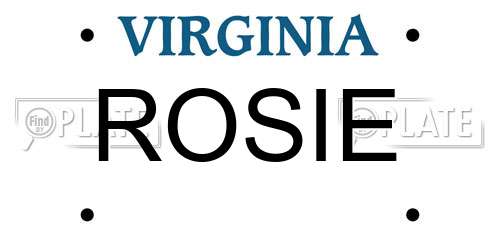 ROSIE Virginia License Plate