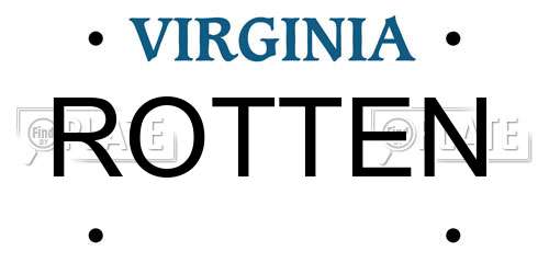ROTTEN Virginia License Plate
