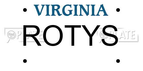 ROTYS Virginia License Plate
