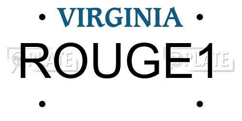 ROUGE1 Virginia License Plate
