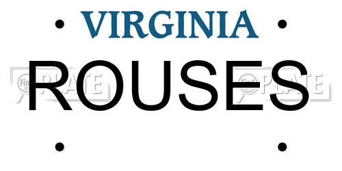 ROUSES Virginia License Plate