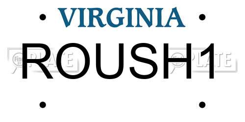 ROUSH1 Virginia License Plate