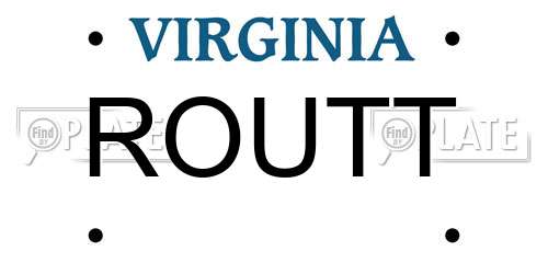 ROUTT Virginia License Plate