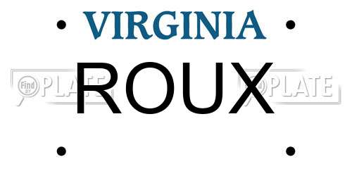 ROUX Virginia License Plate