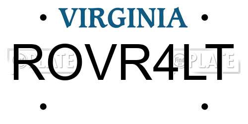 ROVR4LT Virginia License Plate