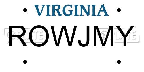 ROWJMY Virginia License Plate
