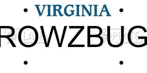 ROWZBUG Virginia License Plate