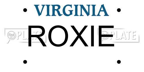 ROXIE Virginia License Plate