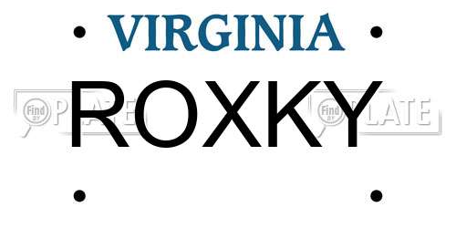 ROXKY Virginia License Plate
