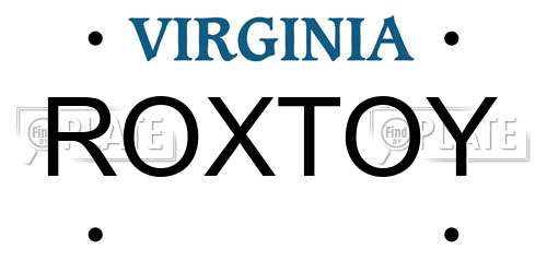 ROXTOY Virginia License Plate