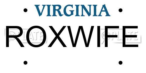 ROXWIFE Virginia License Plate