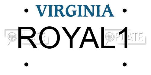 ROYAL1 Virginia License Plate
