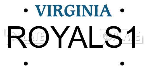ROYALS1 Virginia License Plate