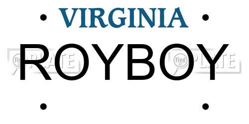 ROYBOY Virginia License Plate