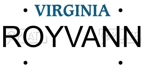 ROYVANN Virginia License Plate