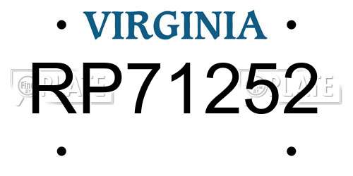 RP71252 Virginia License Plate