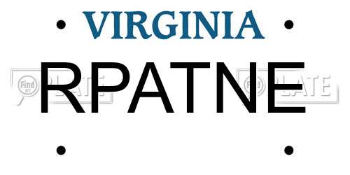 RPATNE Virginia License Plate