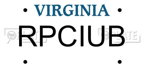 RPCIUB Virginia License Plate