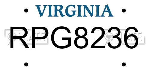 RPG8236 Virginia License Plate