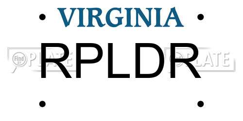 RPLDR Virginia License Plate