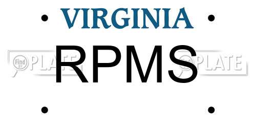 RPMS Virginia License Plate