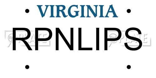 RPNLIPS Virginia License Plate