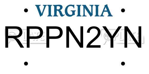 RPPN2YN Virginia License Plate