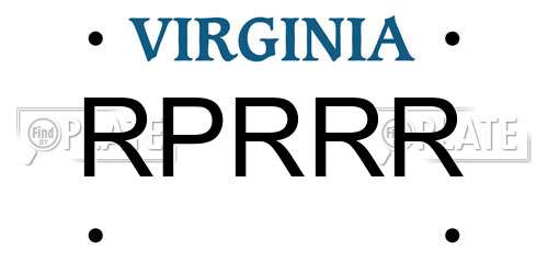 RPRRR Virginia License Plate