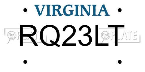 RQ23LT Virginia License Plate