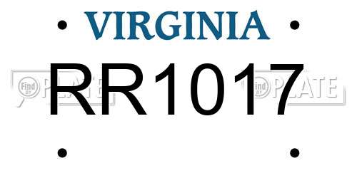 RR1017 Virginia License Plate