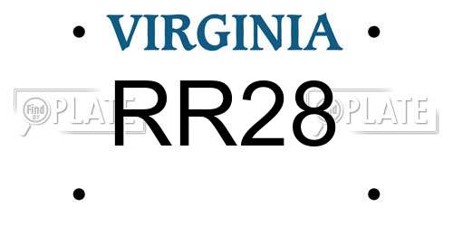 RR28 Virginia License Plate
