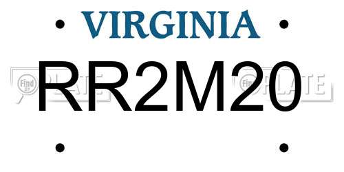 RR2M20 Virginia License Plate