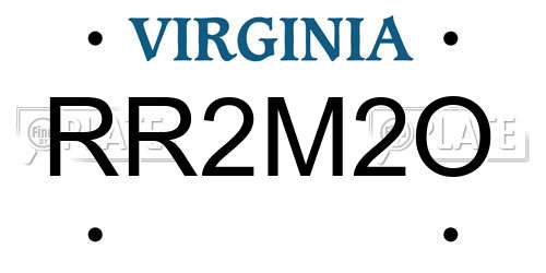 RR2M2O Virginia License Plate