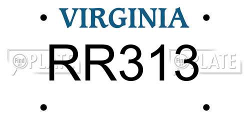 RR313 Virginia License Plate