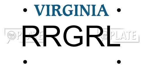 RRGRL Virginia License Plate