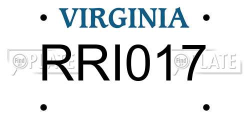 RRI017 Virginia License Plate