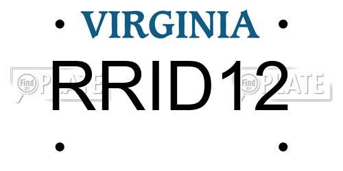 RRID12 Virginia License Plate