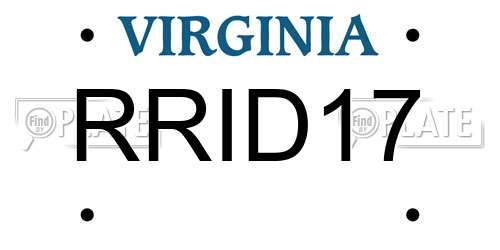 RRID17 Virginia License Plate