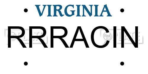 RRRACIN Virginia License Plate