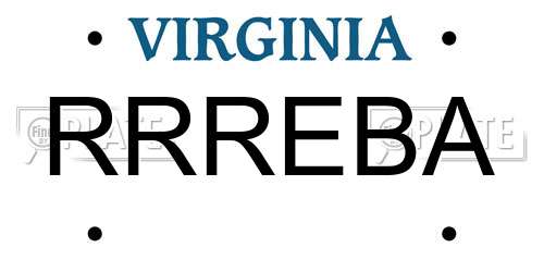 RRREBA Virginia License Plate