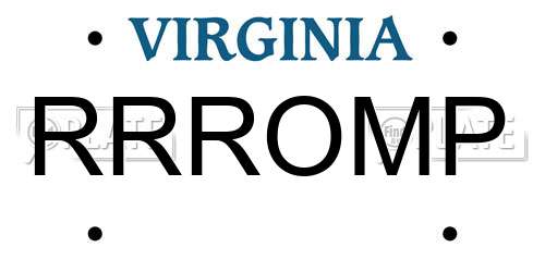 RRROMP Virginia License Plate