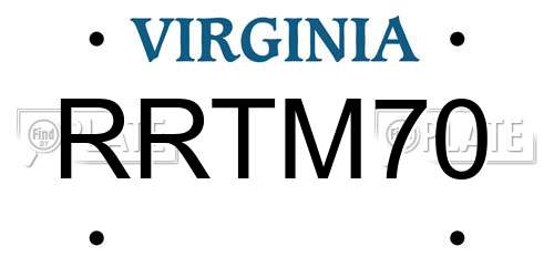 RRTM70 Virginia License Plate