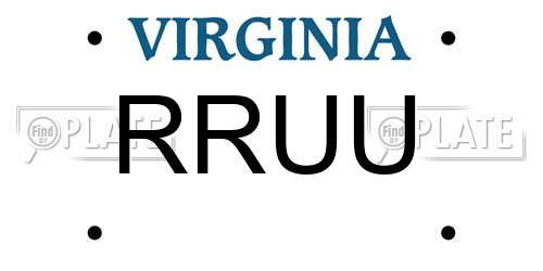 RRUU Virginia License Plate