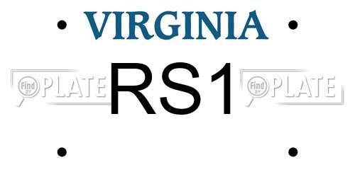 RS1 Virginia License Plate