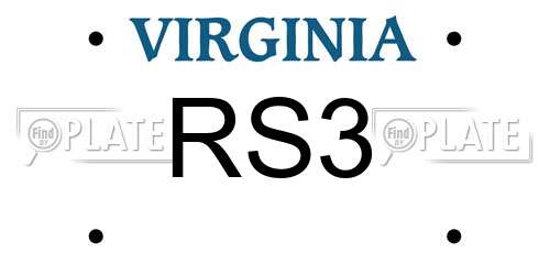 RS3 Virginia License Plate