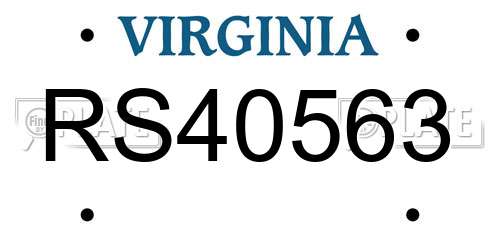 RS40563 Virginia License Plate