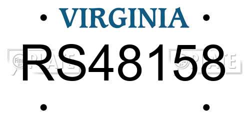 RS48158 Virginia License Plate