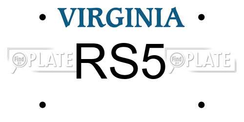 RS5 Virginia License Plate